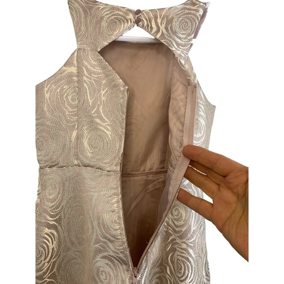 Girls Youth Zunie Pink Jacquard Dress Fit & Flare Size 7 Metallic NWOT 7113 - Picture 6 of 12